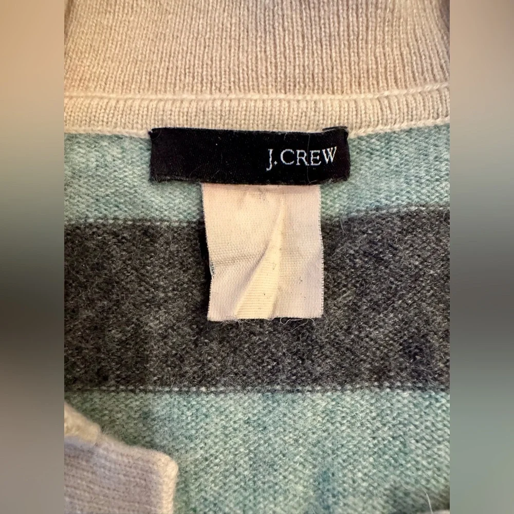 J Crew Cashmere Collared Sweater With Rugby Stripe - XSmall - Picture 4 of 5